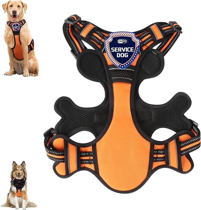 Dog Harness, Adjustable Reflective Dog Vest No Pull Dog Harness with Badge and Bow Tie for Puppy Small Medium Large Dogs-PurrikoPets