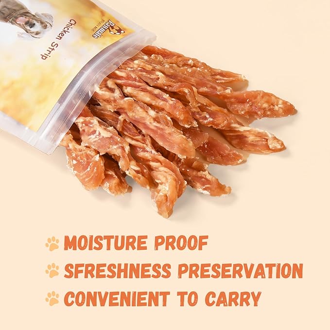 Dog Treats Chicken Jerky Strips for Dogs, Natural Healthy Dog Jekry with Taurine, Real Chicken Twists High Protain Low Fat, Training Rewards Treats for Small Medium Large Dogs 10.6 oz-PurrikoPets