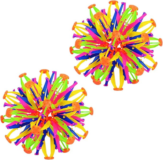 2Pcs Colorful Sphere Expandable Breathing Balls Fidget Toy-Stress Reliever ,Collapsible Expanding Magic Ball Toys from 6" to 12"for Kids & Adults Mindfulness Meditation Practices,Yoga -ADHD-PurrikoPets