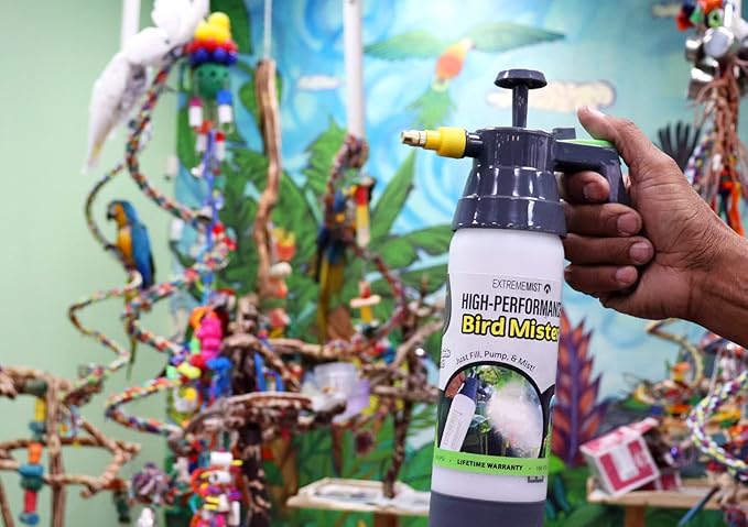 EXTREMEMIST High-Performance Bird Sprayer | Ultrafine Avian Pump Mister | Handheld Pet Bird Bath Mister | Adjustable Nozzle | Bird Cage Cleaner | Perfect for Macaws, Cockatiels, Parrots & More - 20oz-PurrikoPets