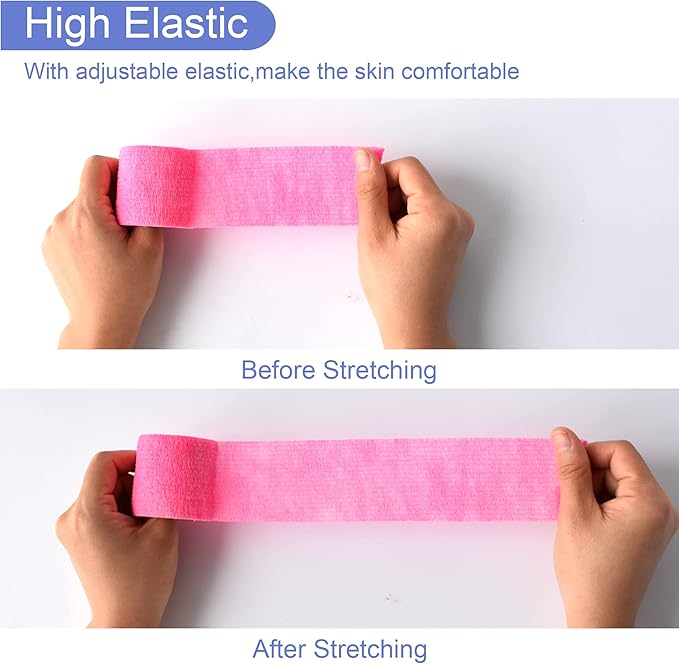 9 Pack 2" x 5 Yards Self Adhesive Bandage Wrap Self Stick Wrap for Ankle, Wrist, Finger, Sports, Breathable Cohesive Vet Tape for Pets (Pink)-PurrikoPets