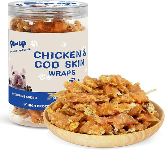 Dog Treats Chicken & Fish, High in Protein and Omega-3, for Large Small Dogs, 10.5 oz-PurrikoPets