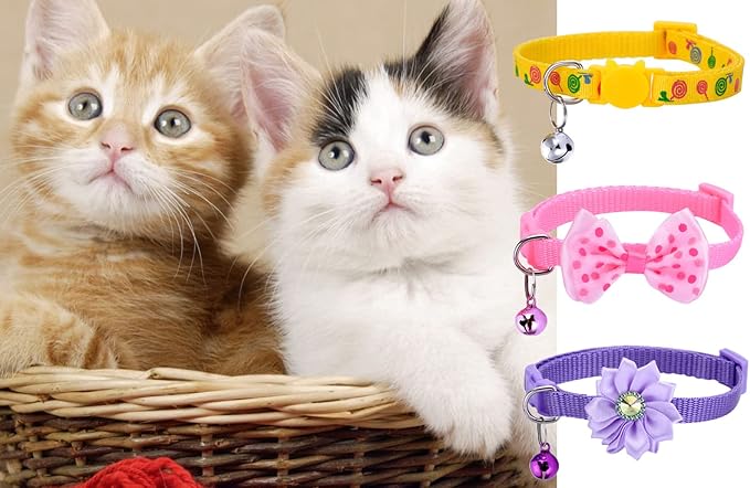 16 PCS Cute Cat Collars Breakaway with Bell for Boy Cats and Girl Cats Gifts-PurrikoPets