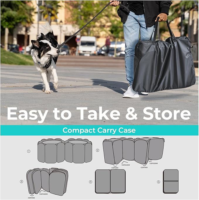 2-in-1 Cat Playpen, Pop Up Dog Pet Playpen for Indoor Outdoor Cats Enclosure, Portable Pet Playpen, Kitten Puppy Foldable Play Pen Cat Dog Tent Crate Cage Kennel(No Divider, Unified Space)-PurrikoPets