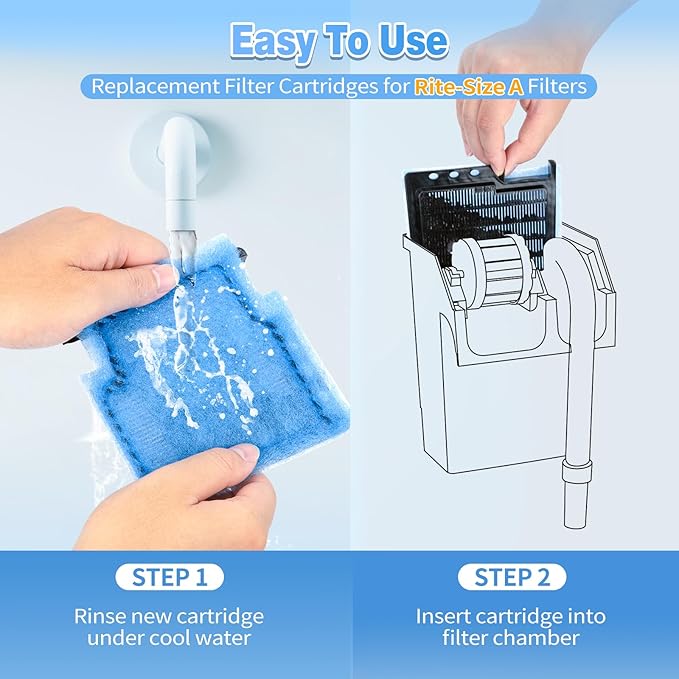 8/16/32 Pack Rite-Size A Filter Cartridges Compatible with MarineLand Penguin Power Filters 75 & 100 - Rite-Size A Replacement Filter Cartridges Compatible with MarineLand Penguin Power Filter-PurrikoPets