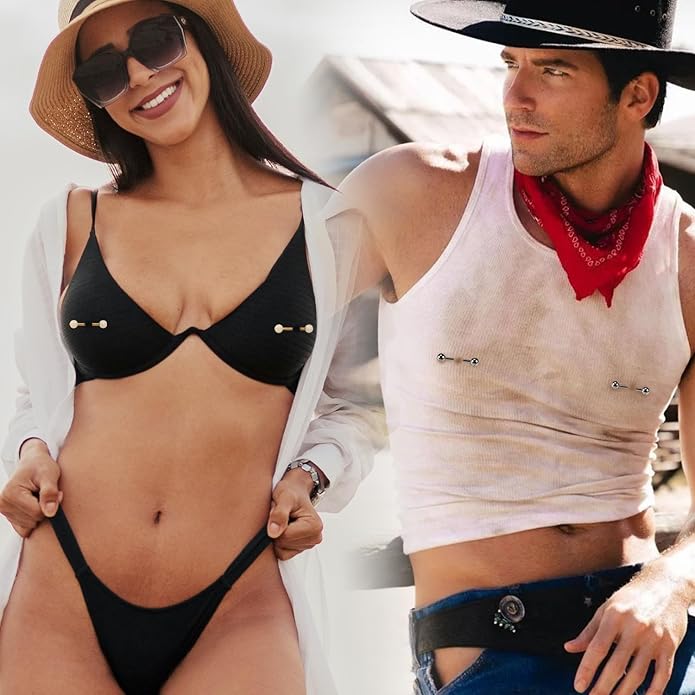 AROWRO Nipple Piercing Jewelry G23 Titanium Nipple Rings Tongue Rings Nipple Bar 14G Internally Threaded Straight Barbells Bridge Piercing Jewelry 12mm-20mm