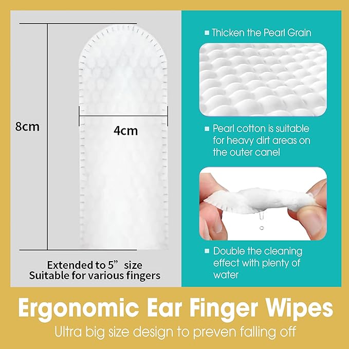 Ear Wipes for Dogs & Cats - Comfortable Finger Design, Gentle Ear Wax, Debris, and Dirt Cleaning | 50-Count Pack-PurrikoPets