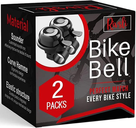 2 Pack Classic Bike Bell, Bicycle Bell Loud Crisp Clear Sound Bicycle Bike Bell City Bike BMX Bike Sports Bike for Adults Kids Right Hand/Left Hand Use-PurrikoPets
