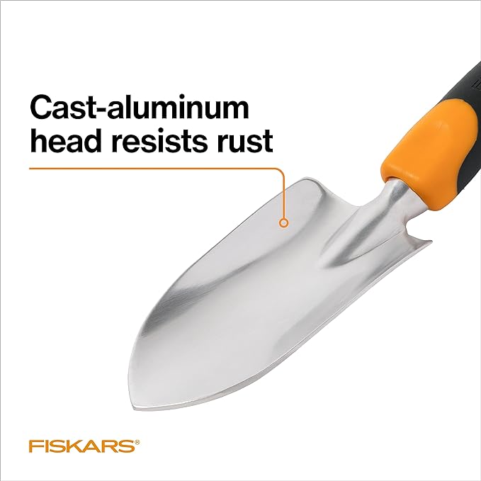 Fiskars Ergo Garden Trowel for Digging and Planting, Heavy Duty Gardening Hand Tool with Hanging Hole-PurrikoPets
