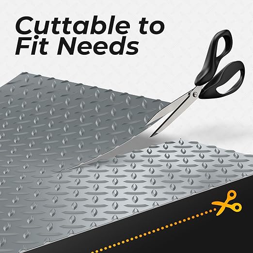 7.8 x 20 FT Garage Floor Mat, 2.8mm Thickness Diamond Plate Vinyl Garage Flooring Roll for Under Car, Large Size 156 SQFT for Large SUVs, MPV, Pickup Truck-PurrikoPets