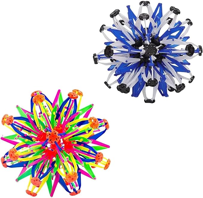 2Pcs Colorful Sphere Expandable Breathing Balls Fidget Toy-Great Anxiety Stress Reliever,Collapsible Expanding Magic Ball Toys for Kids & Adults Mindfulness Meditation Practices , Yoga -ADHD-PurrikoPets