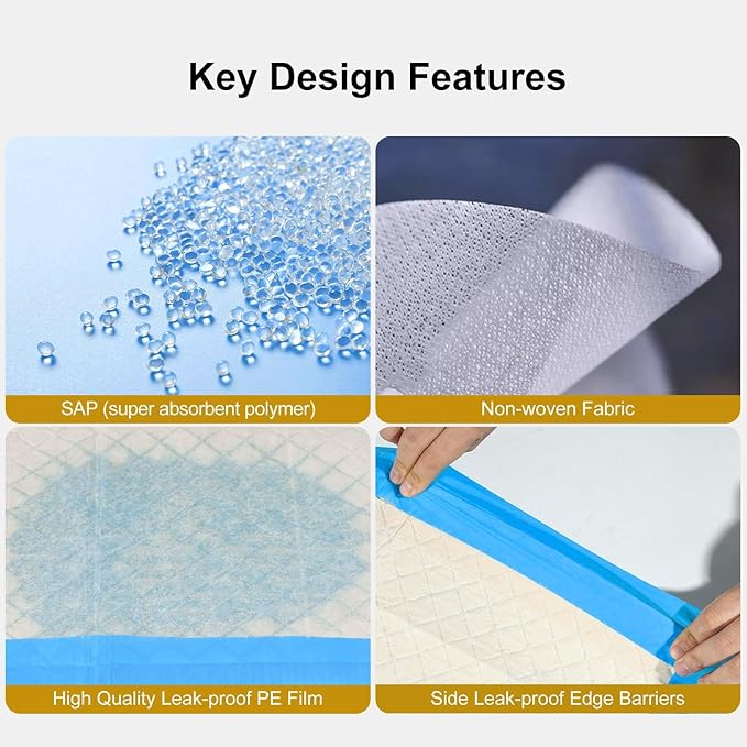 Gardner Pet Ultra Absorbent Thicker Dog Pee Pads Extra Large XL 28"x34" Leak-Proof Odor-Control Blue Puppy Training Pads Full Edge-Wrapping Pad for Dogs Dogs, Puppies, Doggie, Cats, Rabbits - 50 Ct-PurrikoPets