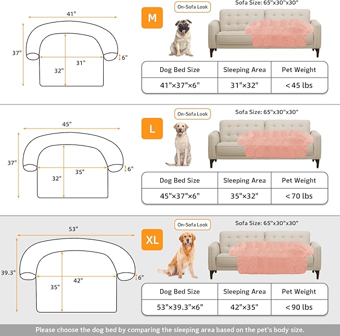 GGIB Calming Dog Bed Fluffy Plush Dog Mat for Furniture Protector with Removable Washable Cover for Large Medium Small Dogs and Cats (Extra Large (53x39.3x6), Pink)-PurrikoPets