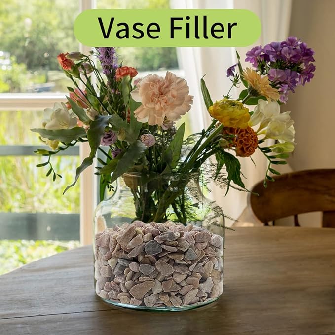 2 lb Natural Pea Gravel Small Pebbles - 3/8 Inch Pebbles for Indoor Plants, Succulents Rocks, Fish Tank Gravel, Terrarium Rocks and Patio Paver Decorative Stones-PurrikoPets