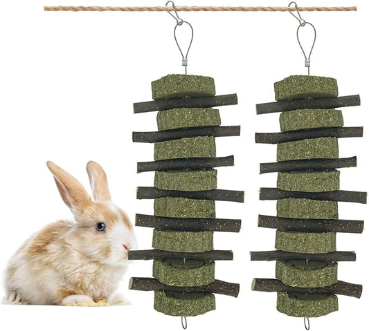 Generic Rabbit Bunny Treat Hamster Chew Toys Grass Cakes Heart Shaped Chew Toys Pets Treats for Bunny Rabbits Hamster Chinchilla Guinea Pigs 2Pcs-PurrikoPets