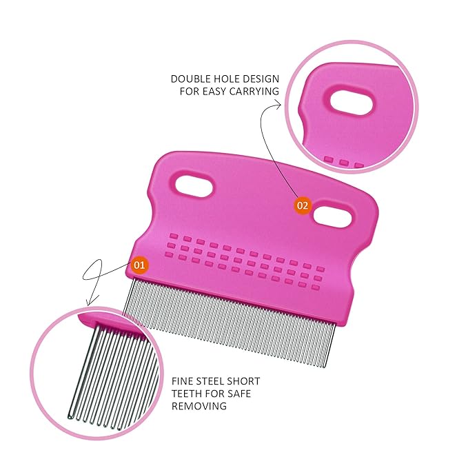 6 Pieces Pet Lice Combs Dog Grooming Flea Cat Tear Stain Comb for Removal Dandruff, Hair Stain, Nit(White, Yellow, Green, Purple, Orange, Dark Blue)-PurrikoPets