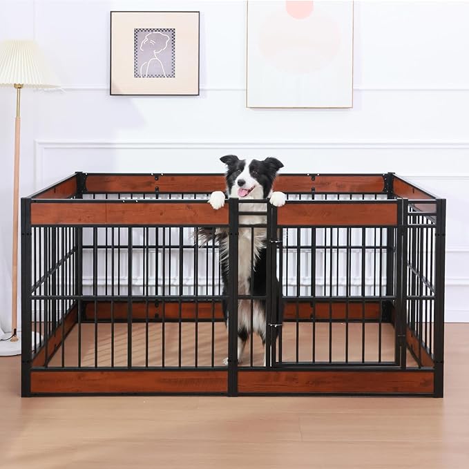 Dog Playpen, 31.5" Height Dog Pen Indoor, Heavy Duty, Safe and Sturdy, Furniture Style Puppy Pen-PurrikoPets