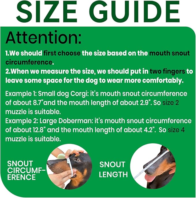 Dog Muzzle, Basket Muzzle for Small Medium Large Dogs, Anti-Biting and Chewing, Lightweight & Sturdy Cage Design, Allows Panting & Drinking, Ideal for Grooming & Training(Green Size S)-PurrikoPets