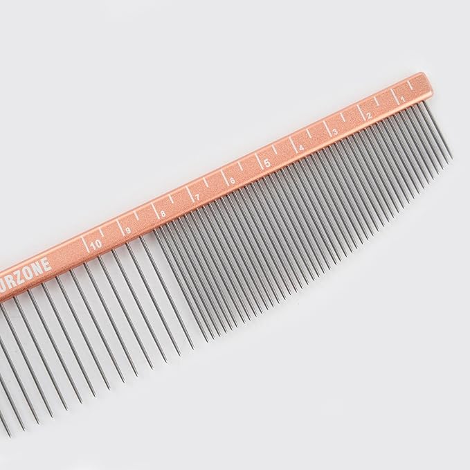 2-in-1 Greyhound Comb for Dogs, Meler Greyhound Comb (Half Curved/Coarse), 86 Stainless Steel Pins Dog Comb, Aluminum 24.5cm Handle, Lightweight, Remove Dogs’ Eye Debris, Fur Tangle Free-PurrikoPets