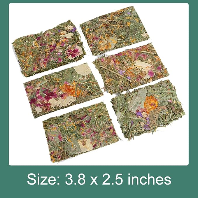Abizoo Rabbit Treat,Natural Molar Timothy Hay Herbal Floral Scent Snack Chew Toys Gift for Bunny Chinchillas Hamster Gerbils,12 Pcs Small Animals Cage Accessories Guinea Pig Treats-PurrikoPets