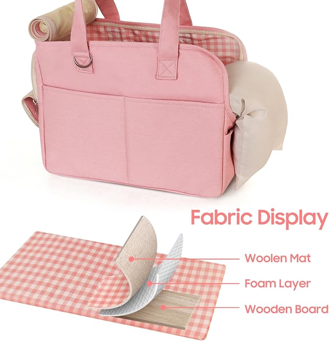 Dog Purse Carrier for Small Dogs, Soft Soft Sided Folding Dog Carriers for Small Dogs Medium Cats Puppies up to 15 Lbs, Washable Breathable Puppy Carrier for Outdoor Travel (Large Pink)-PurrikoPets