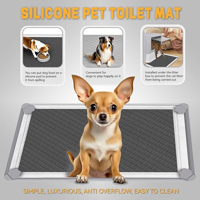 ELEGX Pee Pads Tray 30 X 36 Inches, Silicone Dog Bedpan Tray, High Edge Puppy Pad Holder Tray for Easy to Clean and Spill Free Dog Bedpan Training Pad Tray with Fixing Buckle-PurrikoPets