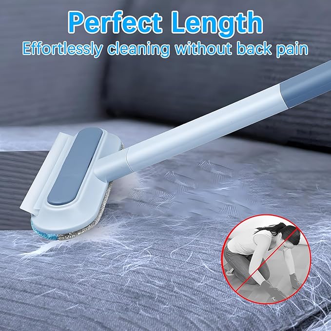 4 in 1 Pet Hair Removal Tool, Multifunctional Pet Hair Remover, Cat and Dog Hair Remover Brush Reusable with 23in Long Handle for Furniture, Couch, Carpet, Clothes-PurrikoPets