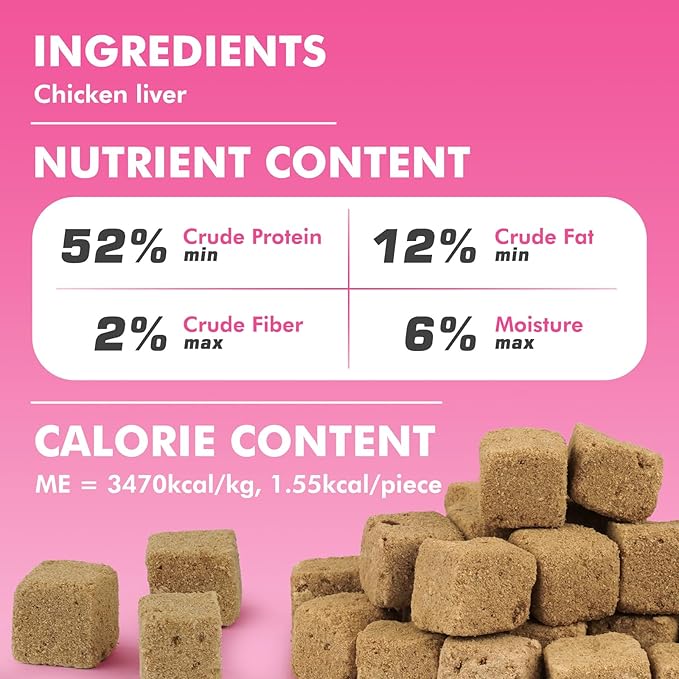 Freeze Dried Cats & Dogs Raw Treats, All Natural Single Ingredient Chicken Liver, High Protein Healthy Pet Training Treats or Food Topper, 10.6 oz-PurrikoPets