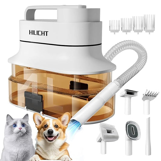 Dog Grooming Kit, Dog Hair Vacuum with Nail Clipper and 4L Dust Cup, 6 Pet Grooming Tools, Silent Pet Vacuum for Cats, Dogs and Other Animals-PurrikoPets