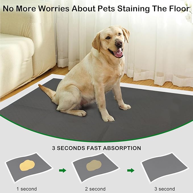 ELEGX Extra Large 54"x37" 25 Pcs Odor-Control Super Absorbency Charcoal Pee Pads for Dogs,Leak-Proof Pet Training Pee Pads,Thicken Disposable Potty Pads Puppy Training Pads for Cats Rabbits-PurrikoPets