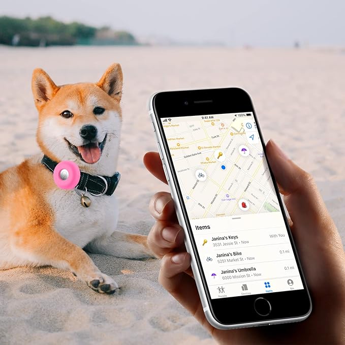 Airtag Holder for Dog Collar, Cibaabo Silicone Air Tag Case Cover Compatible with Apple Airtags for 0.8-1.2inch Cat Pet Collar Harness Loop-PurrikoPets