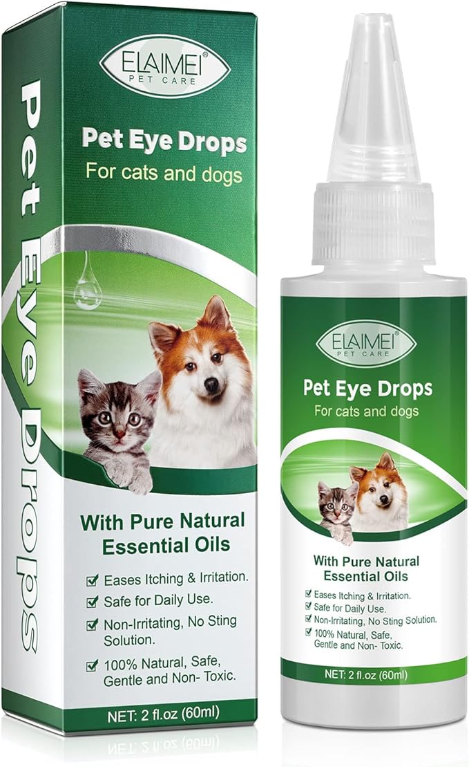Dog Eye Drops, Eye Cleaner for Dogs & Cats Supports Eyes Infection Relief, Redness & Allergy Eyes Relief, Remove Tear Stain & Eye Debris - Pet Eye Gentle Care Supplement Cats Drops for Eyes - 2 fl oz…-PurrikoPets