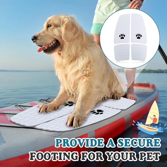 Dog Traction Pad Dog Paddle Board Kayak Accessories 21.2 x 15.3 Inch Non Slip Deck Grip Mat Surfboard Traction Good Grip EVA Foams for SUP Skimboard Paddleboard Surfboard-PurrikoPets