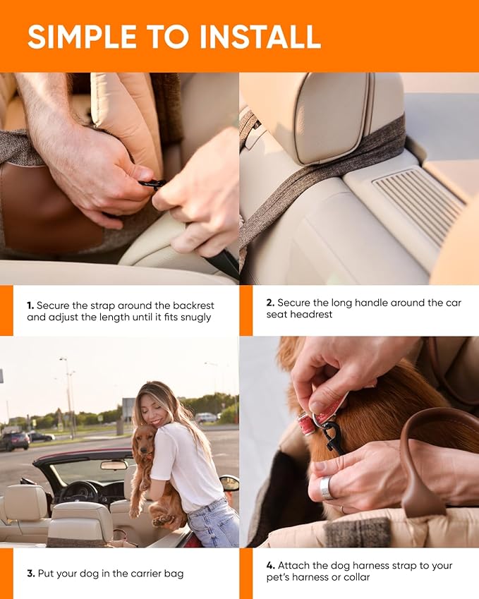 Dog Travel Bag | Cat Carrier | Small Pet Taxi | Lightweight Soft-Sided Tote, Car-Seat Compatible, Washable, 6–20 lb | Vegan Materials | Brown-PurrikoPets