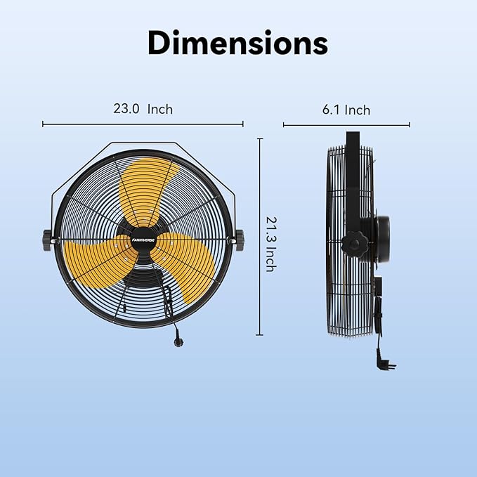 2PCS 18 Inch Wall Fan Pro Series - 4900 CFM 3 Speed High Velocity Industrial Wall Mount Fans for Commercial, Residential, Warehouse, Covered Patio, Shop, Garage, Barn, Gazebo UL Safety Listed-PurrikoPets