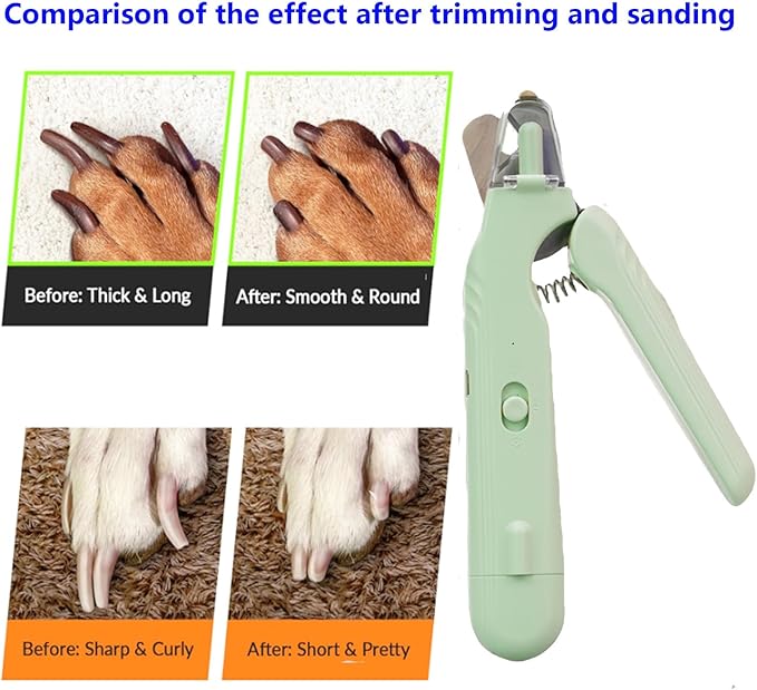 2 In 1 Pet Nail Clipper and Grinder, Professional Electric Rechargeable Pet Nail Fast Trimmer, Painless, Claw Care Grooming, Smoothing, Silent - Shockproof, For Small, Large Dogs & Cats, upgraded-PurrikoPets