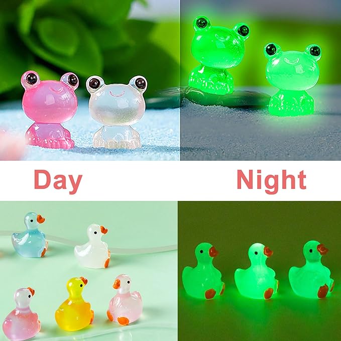 200 Pcs Mini Resin Animals Kit Accessories Variety Pack Glow Animal Figurines Resin Mini Ducks Figurines Accessories for Variety Pack for Garden Micro Landscape Aquarium Potted Dollhouse Decor-PurrikoPets