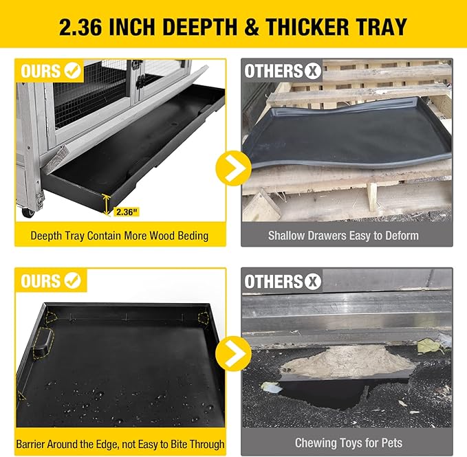 Aivituvin Guinea Pig Cage Chew Proof Hamster Cage Metal Frame Rat House Small Animal Habitat Critter Nation Cage 2 Levels Double Use Movable-PurrikoPets