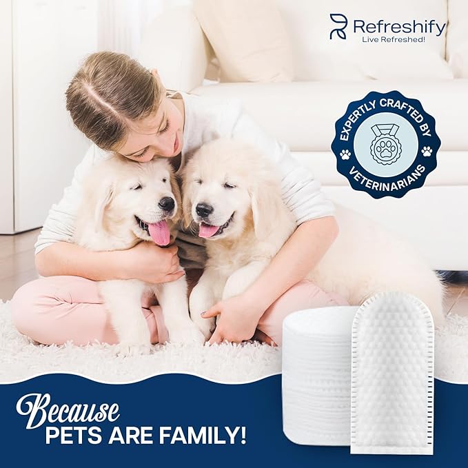 Dog Teeth Cleaning Wipes - 100 Value Pack - Fresh Mint Dog Dental Wipes, Vet Formulated Pet Teeth Cleaning Finger Wipes for Dogs & Cats – Effective Dog Teeth Cleaning, Plaque & Tartar Solution-PurrikoPets