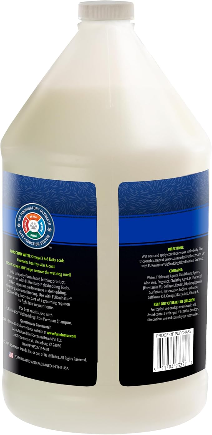 FURminator® deShedding Ultra Premium Conditioner for Dogs, 128 Oz, with Pump-PurrikoPets