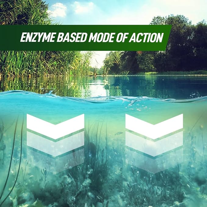 4X Pond Cleaner - Reduces Muck & Sludge for a Clean, Natural Look - Super Concentrated Lake and Water Feature Enzymes Treats Up to 1 Acre, Pair with Dye - Safe for Fish and Wildlife (32 oz)-PurrikoPets