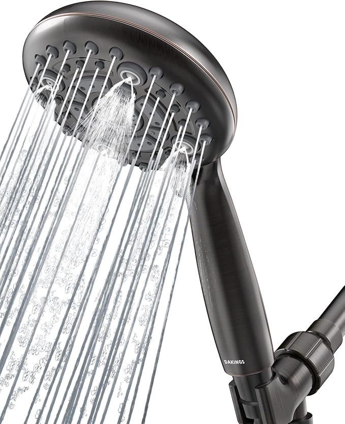 6 Spray Modes High Pressure Handheld Showerhead Set Upgraded 5 Inches Shower Head with Handheld Spray Oil Rubbed Bronze Handheld Shower Head 60 Inches Stainless Steel Hose-1-Min Install-PurrikoPets