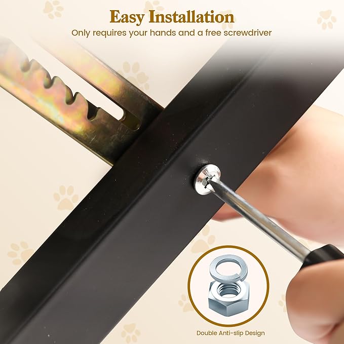 Dog Ramp for Bed Couch, Pet Ramp for Small Medium Old Dogs Cats with 10 Adjustable Heights from 5.91" to 19.69", 47" Long Portable Non-Slip Dog Bed Ramp for High Bed, Couch, Hold up to 200 LBS-PurrikoPets