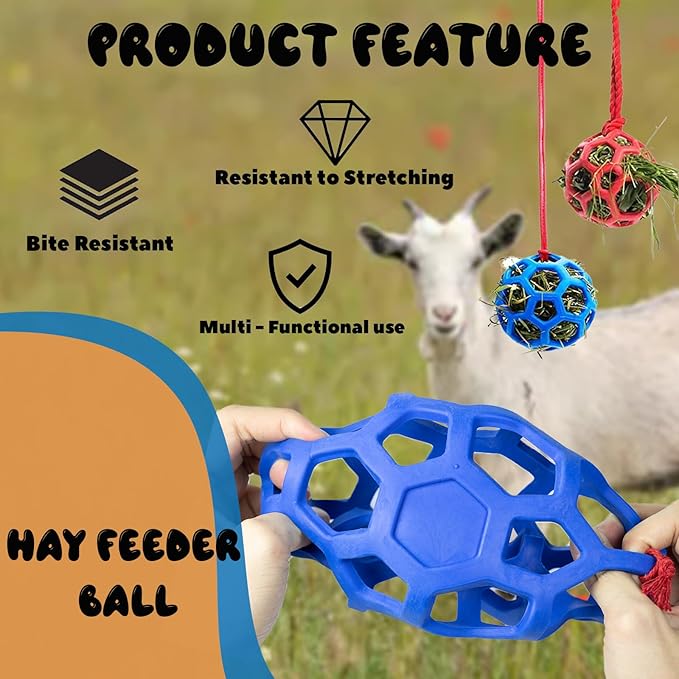 2 Pcs Novelty Hay Ball for Horses to Play with and Relieve Stress, Bright Color Hay Balls for Goats to Avoid Boredom-PurrikoPets