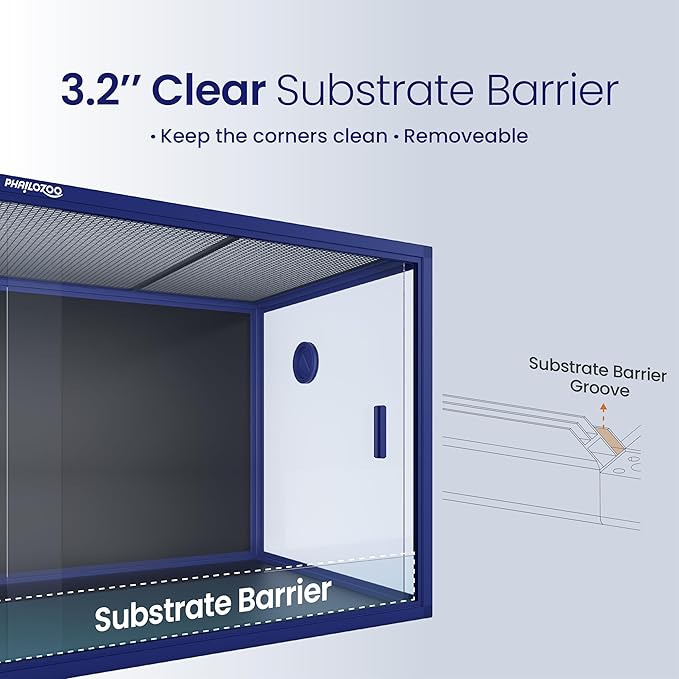 120 Gallon Bearded Dragon Tank,48" x 24" x 24" Reptile Tank with Sliding Door Top Screen Ventilation, Front Opening Reptile Enclosure for Easy Maintenance-PurrikoPets