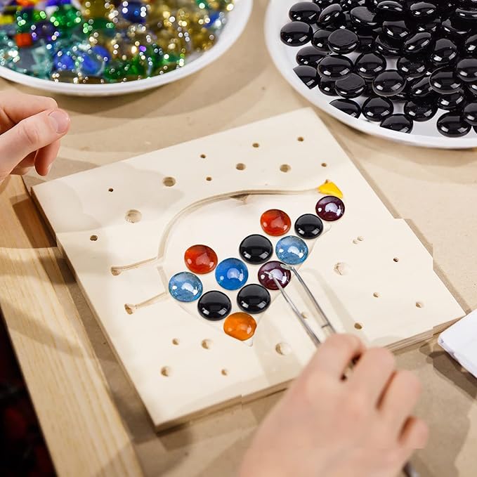 FUTUREPLUSX 1LB Black Flat Glass Marbles, Glass Pebbles Vase Filler, Dark Beads Fishbowl Decorative Gem for Table Scatter Home Decor-PurrikoPets