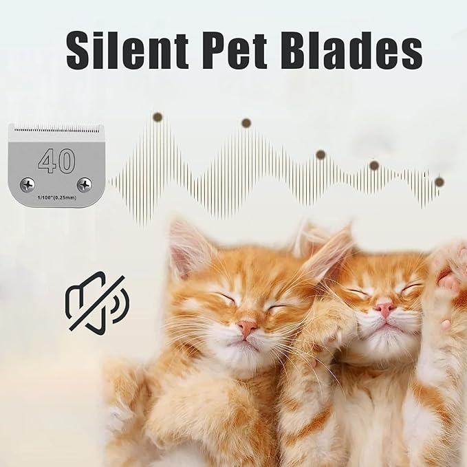 40 Blades for Dog Grooming Blades Compatible with Andis,Oster A5,Wahl km10 Dog Clippers,Size-#40, 1/100-Inch Cut Length (0.25mm) (3pcs #40)-PurrikoPets