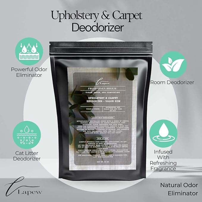 Fresh Linen Breeze Carpet Freshener Powder Refill 36 oz | Powerful Odor Eliminator for Home | Upholstery Deodorizer | Carpet Deodorizer | Pet Urine | Cat Litter Box-PurrikoPets