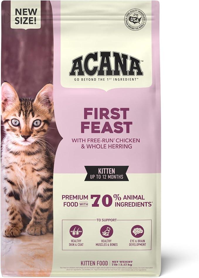 ACANA Dry Cat Food for Kittens First Feast Chicken and Fish 7lb Bag-PurrikoPets