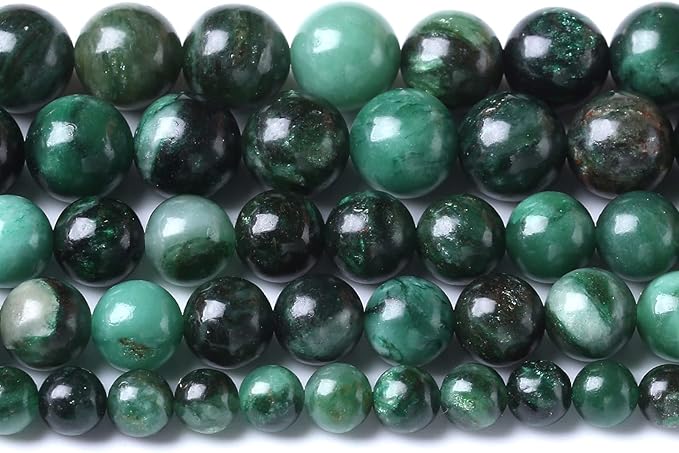 10mm 36pcs Natural Green Emerald Mica Crystal Gemstone Beads for Jewelry Making DIY Bracelet